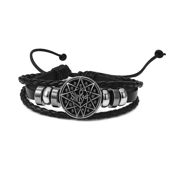 Bőr Slipknot karkötő