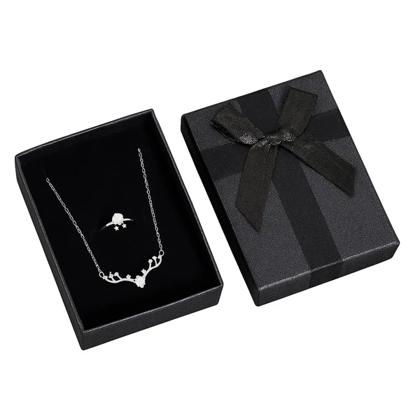 Fekete elegáns ékszerdoboz szivacsos betéttel