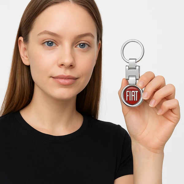 Fiat kulcstartó kézben