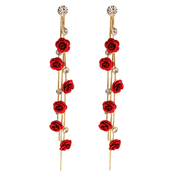 Hat rózsás piros fülbevaló