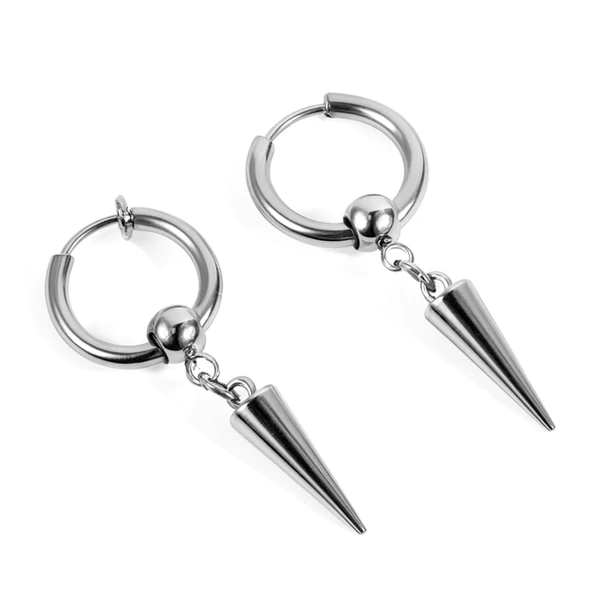 Acél kúpos férfi fülbevaló