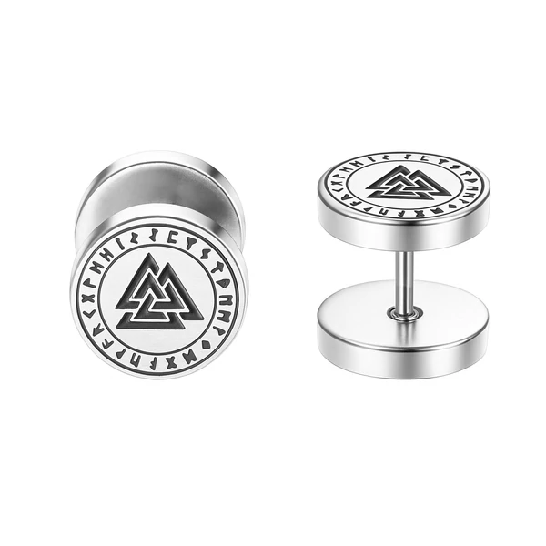 Acél Valknut viking fülbevaló