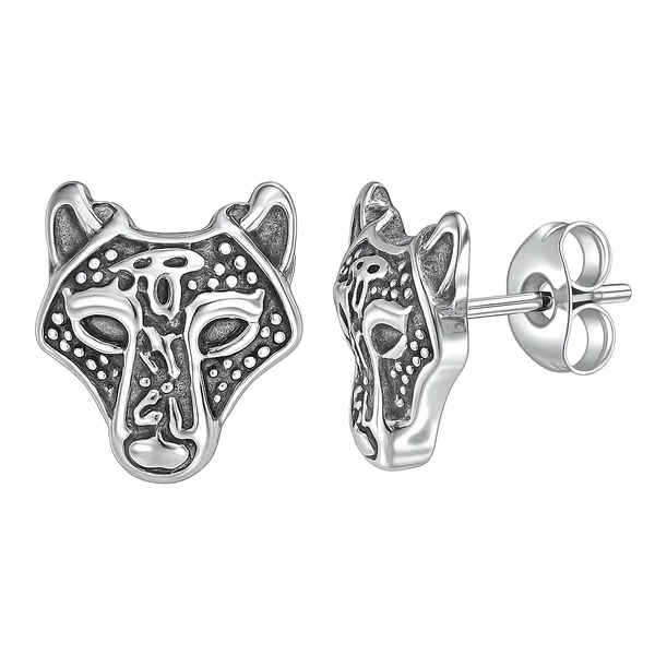 Acél farkas viking fülbevaló