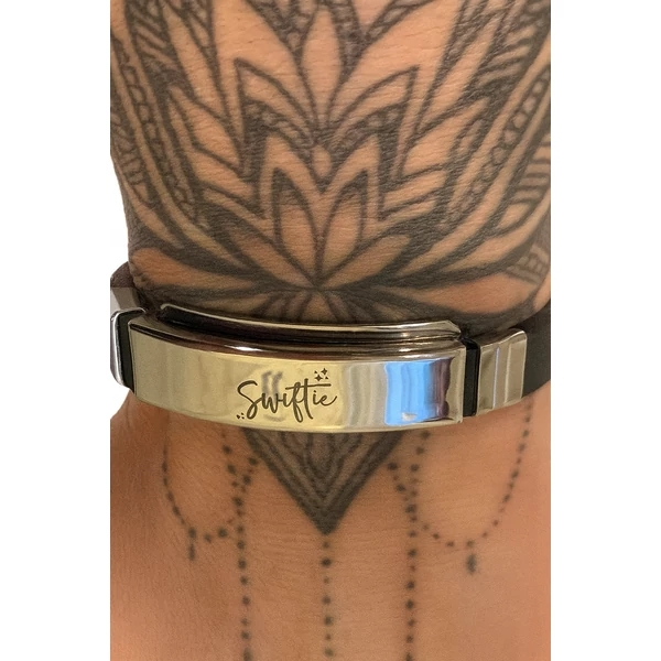 Acél + szilikon Taylor Swift karkötő