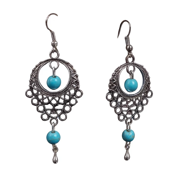 Bohém türkiz fülbevaló