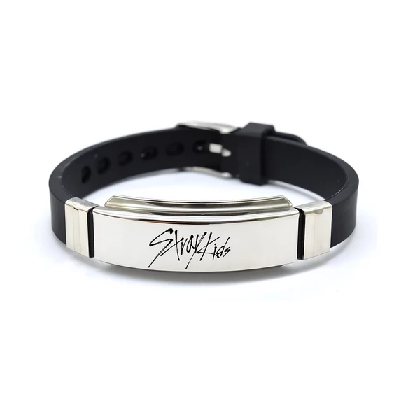 Acél Stray Kids feliratú karkötő