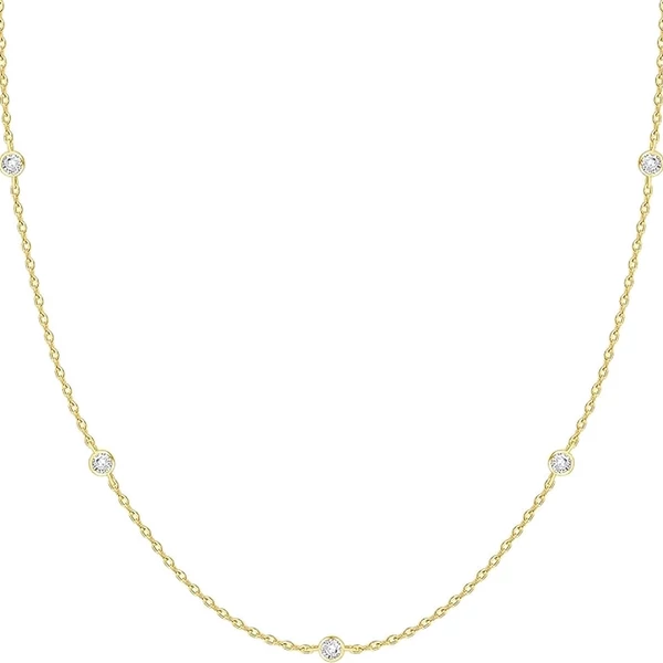 Öt kristályos aranyozott nyaklánc