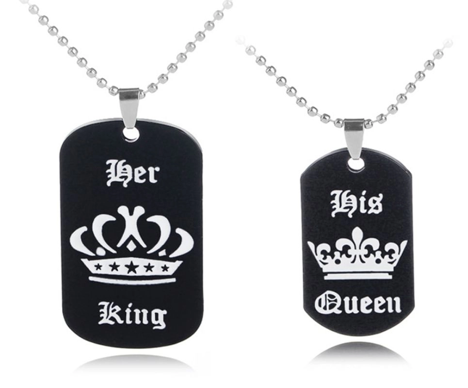 King - Queen dögcédulás páros nyaklánc